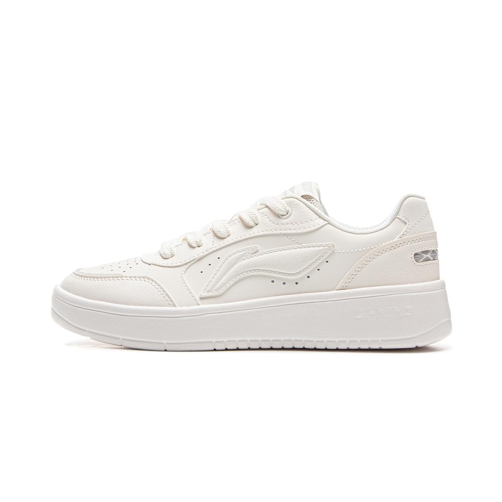 Li Ning Yuan Bao Pure Simple Fashion Comfortable Classic Lightweight Breathable Increased Height Low Top Skate Shoes Women Sneaker AGCV148-3