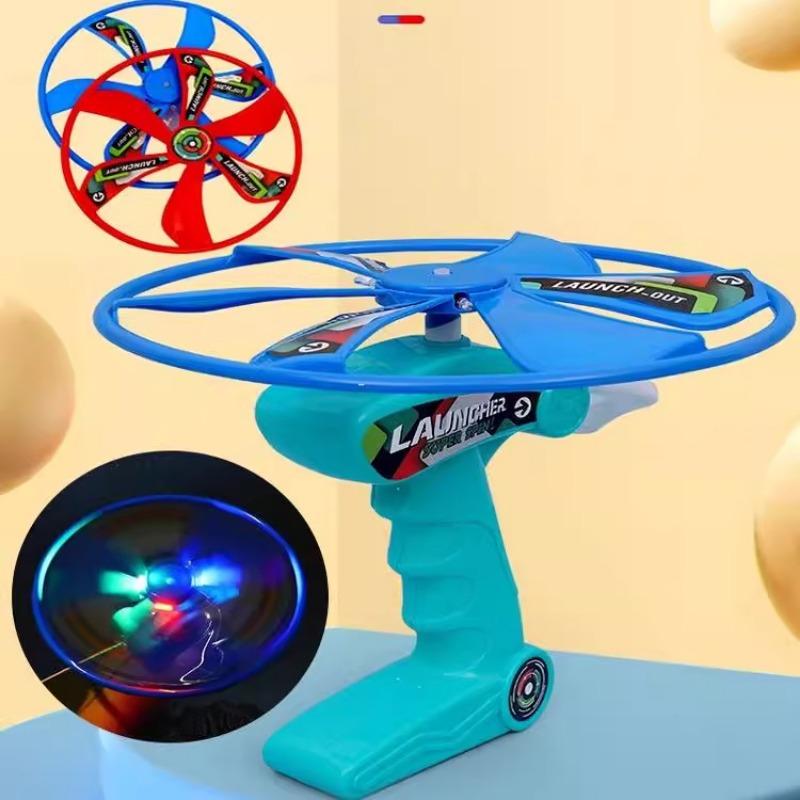 Kids Pull String Luminous Flying Saucer Toy Outdoor Large Size