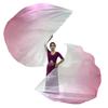 Half Circle Flag Flowing Shrittle Reflective Material Vibrant Gradient Colors Stretchable Metal Rod Lightweight Dance Flags Praise