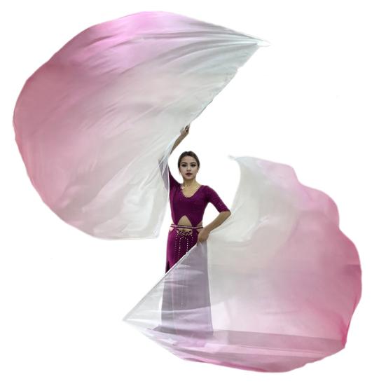 Half Circle Flag Flowing Shrittle Reflective Material Vibrant Gradient Colors Stretchable Metal Rod Lightweight Dance Flags Praise