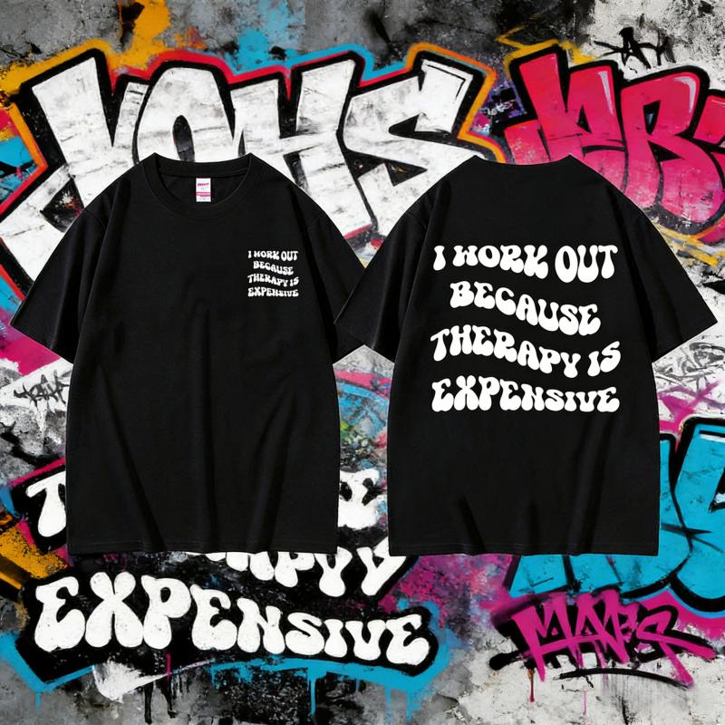 2025 Лето Я Тренируюсь Потому Что Терапия Дорогая Накладка На Насос Фитнес Тренажерный Зал Пауэрлифтинг Тренировка Бодибилдинг Футболка Y2k