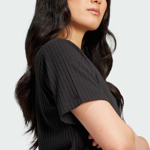 Adidas Оригинальные базовые эластичные повседневные простые удобные мягкие футболки с коротким рукавом женские топы черного цвета JD1495