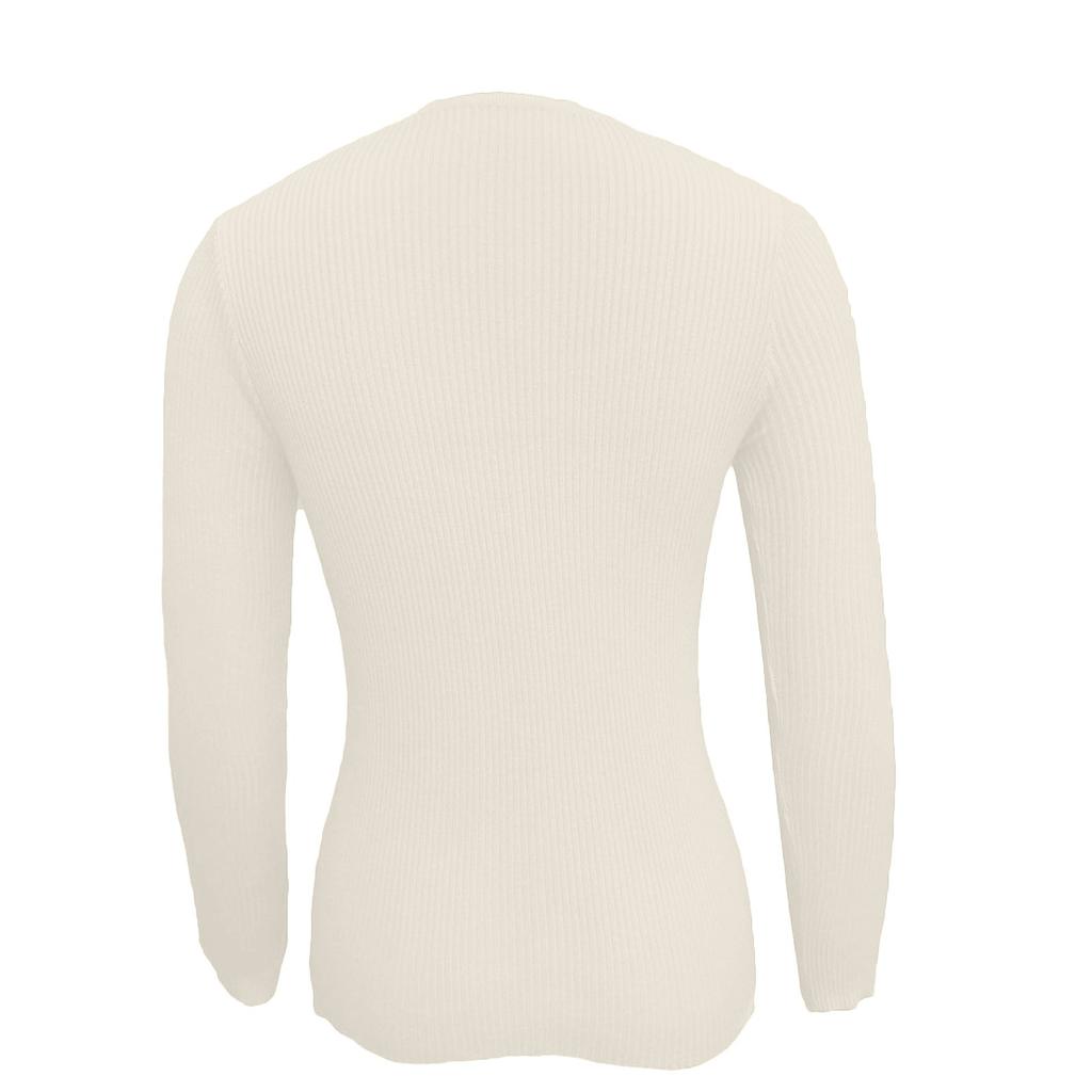 Женский повседневный однотонный свитер с V-образным вырезом, узкий, на пуговицах, с длинными рукавами, базовый свитер