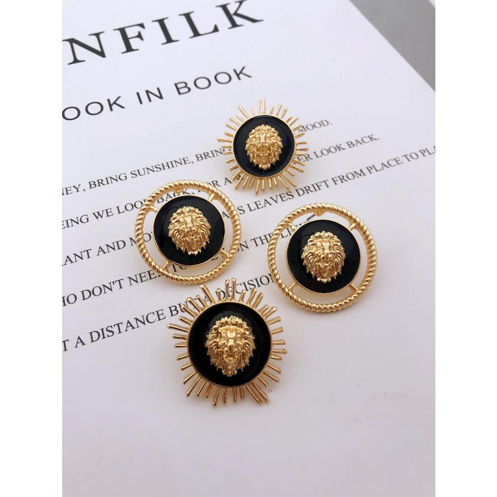 Женские серьги с преувеличенной головой льва, модные и качественные украшения из сплава