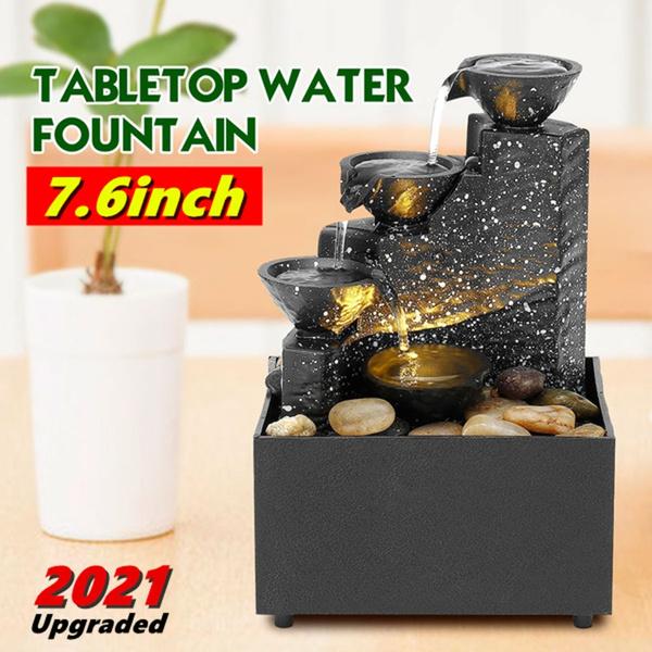 7,6-дюймовый настольный фонтан-водопад, настольные USB-фонтаны, крытый фонтан-водопад, мини-водопад