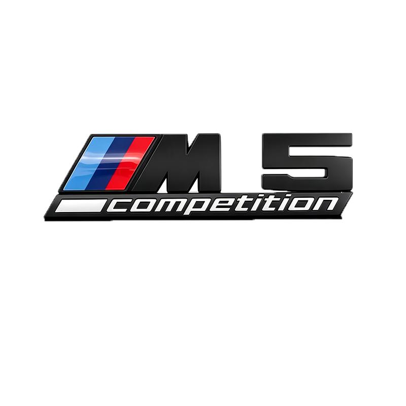NTSM5 Glossy Black COMPETITION Bar Underlined Emblem For BMW Thunder Edition M1 M2 M3 M4 M5 M6 M7 M8 X3M X4M X5M X6M Car Trunk Sticker