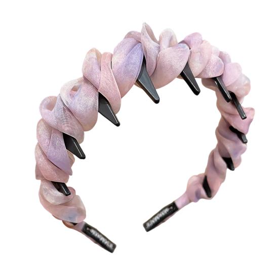 Высокий череп Имитация жемчуга Повязка на голову Противоскользящий дизайн Декор лентой Волосы