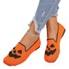 2024 Новые женские туфли Хэллоуин Тыква Повседневные туфли на плоской подошве Одинарные легкие, дышащие, модные тканевые туфли