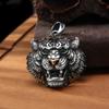 Ретро и мощный кулон в виде головы тигра. Чистое серебро S925. Модная мужская персонализированная подвеска на цепочке в виде головы тигра по знаку зодиака.