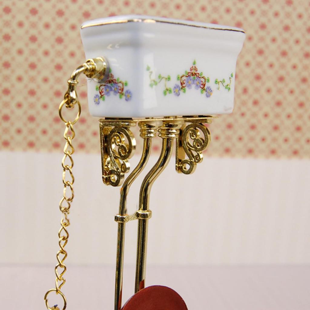 Керамический мини-туалет масштаба 1/12 для кукольного домика, аксессуар для ванной комнаты, реалистичная миниатюрная модель мебели