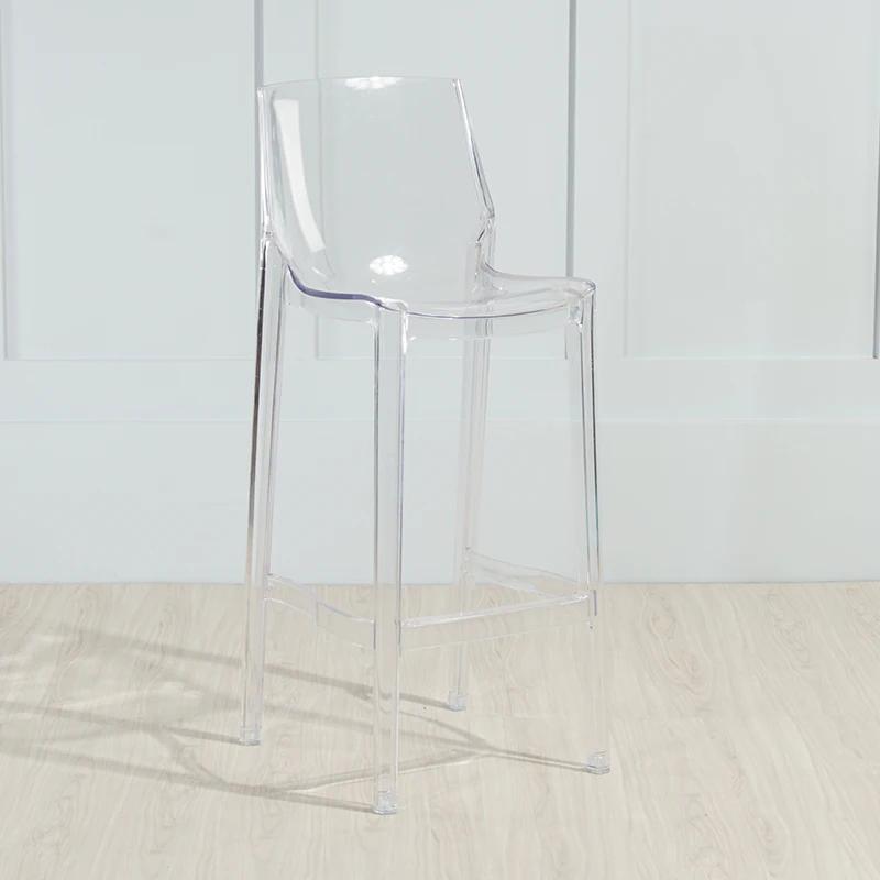 Nordic Transparent Acrylic High Bar Stool - Modern Home Bar Chair for Kitchen/Counter
