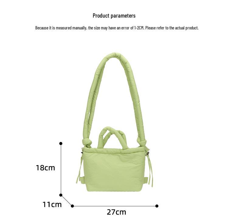 Трендовая нишевая пуховая сумка кроссбоди - Легкая, универсальная, однотонная наплечная сумка для повседневной носки