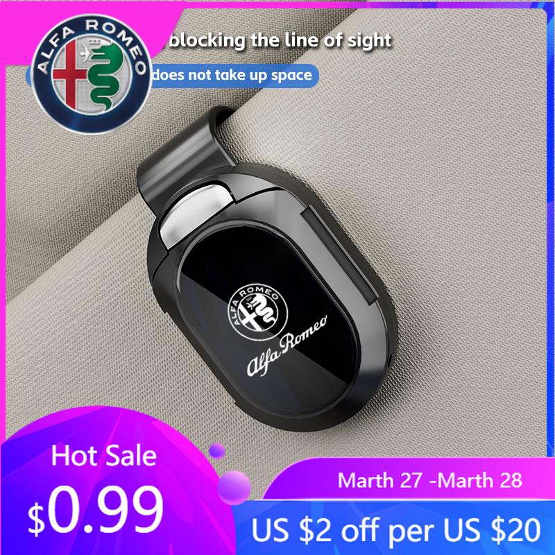BRGKL1 For Alfa Romeo Auto Glasses Clip Sunglasses Clip Card Ticket Holder For Alfa Romeo STELVIO Giulia 159 Giulietta 147 Mito 156 MTO