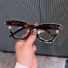 Candy Color Large Frame Pearl Rhinestone Decor Anti-Blue Light Glasses
