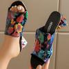 Women Slippers Summer Wide Strap Colorful Square Heel Sandals Casual Outdoor High-heeled Slippers Summer Peep Toe Going Out Shoes