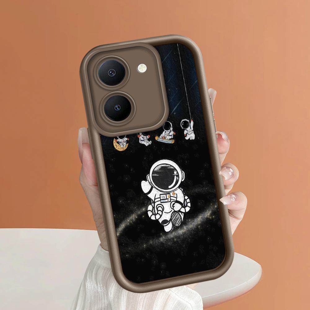 Мягкие силиконовые квадратные лестницы с мультяшным узором, полное покрытие, защита камеры, противоударный чехол для iPhone Infinix Tecno Vivo