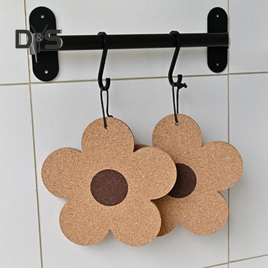 Держатели для горшков в форме цветка, термостойкие с подвесной веревкой, кухонные изоляционные подставки с тонкой текстурой, подставка под горячее для посуды