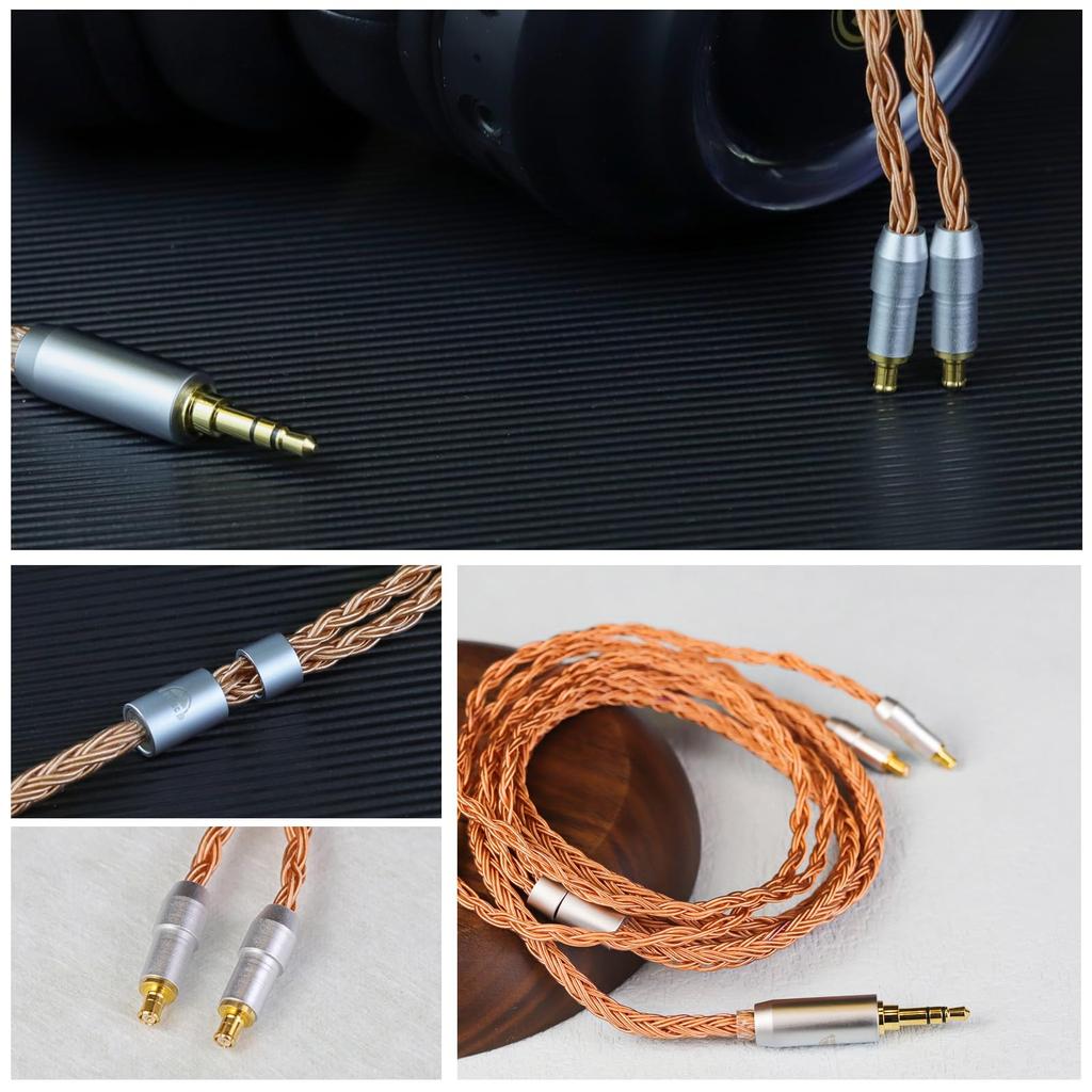Okcsc ZT16 A2DC Headphone Cable Replacement Cable for Earphones and Headphones 16 Core Pure Copper For Compatible with Length Re-Cable Audio-Technica