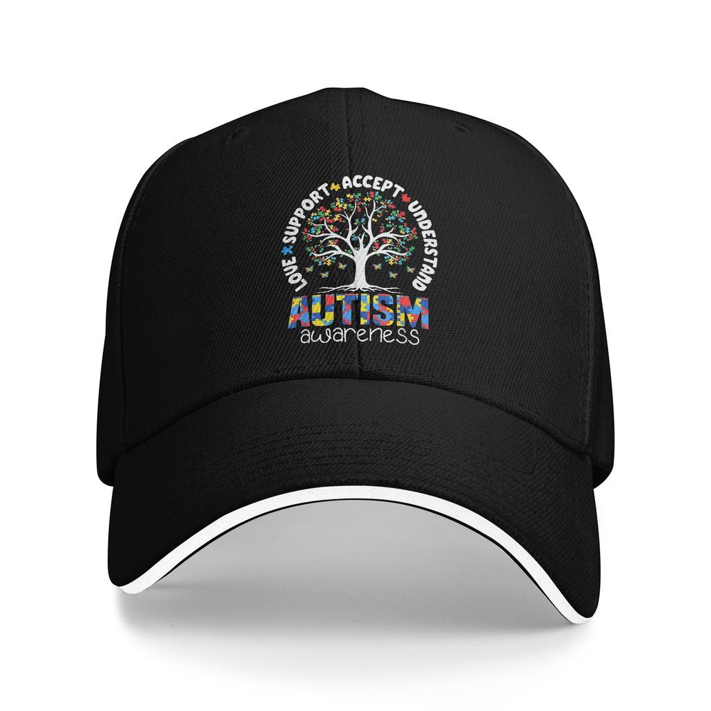 Autism Awareness Respect Love Support Merch Unisex Women Baseball Caps Trucker Hat Retro Daily Headwear Adjustable Snapback Hat