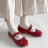 Fashion French Vintage Bow Flat Single Shoes Shallow Mouth New Versatile Slip-On Mary Jane Women's Shoes