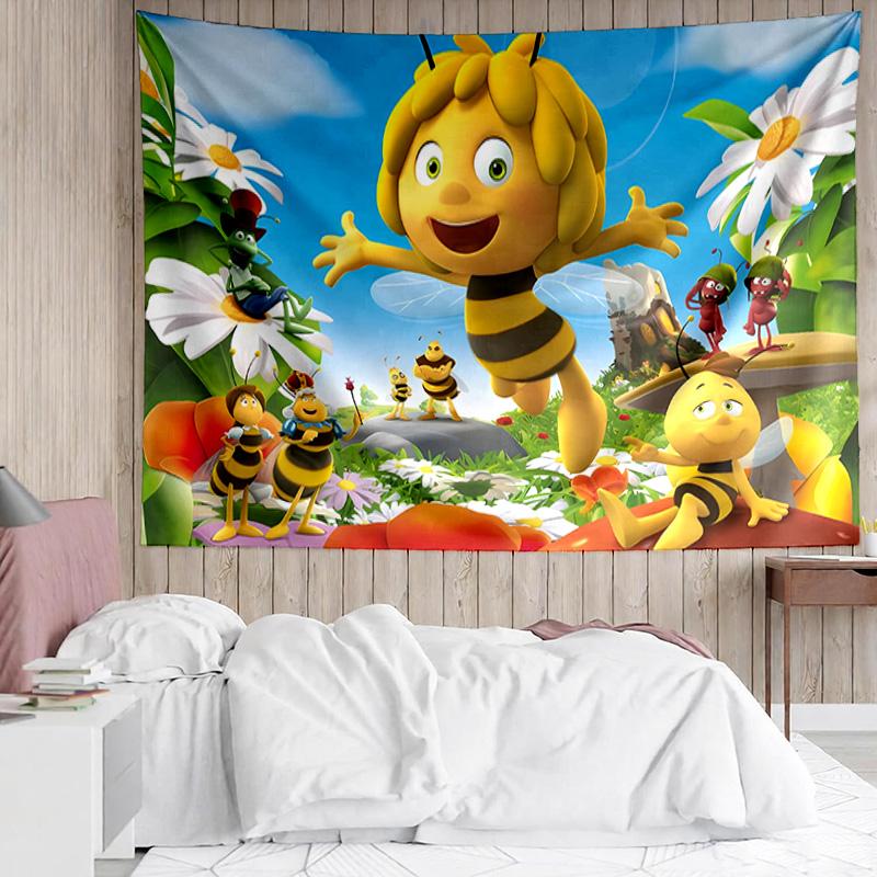 Maya the Bee Tapestry for Bedroom Aesthetic Classroom Tapestries Wall Hanging for Living Room Dorm Office,Ideal Creative Gift