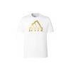 Metallic Logo Print Sports Short Sleeve T-Shirt Men Tops White II3466