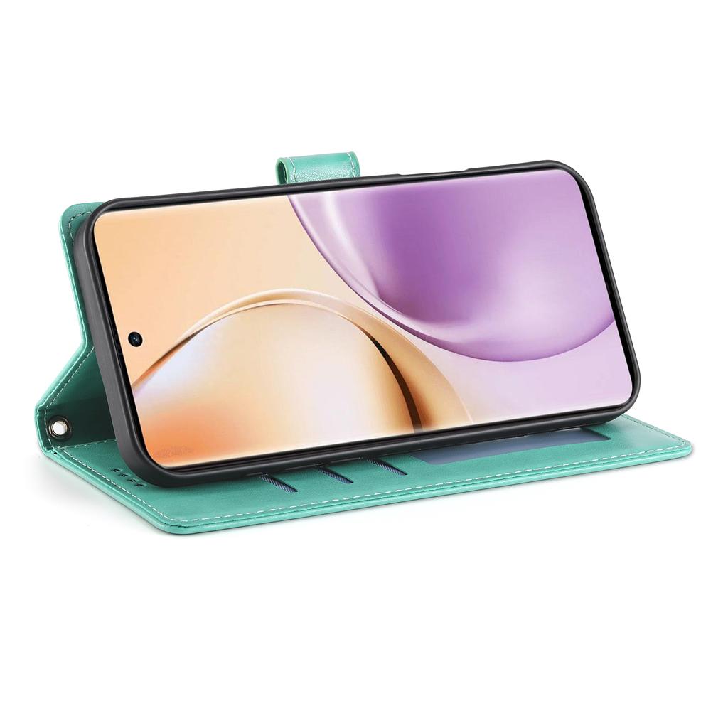 Для Oppo Reno14 5G (Глобальный) Чехол-кошелек с цветочным тиснением в виде бабочки, из искусственной ПУ кожи, чехол для телефона с ремешком на запястье