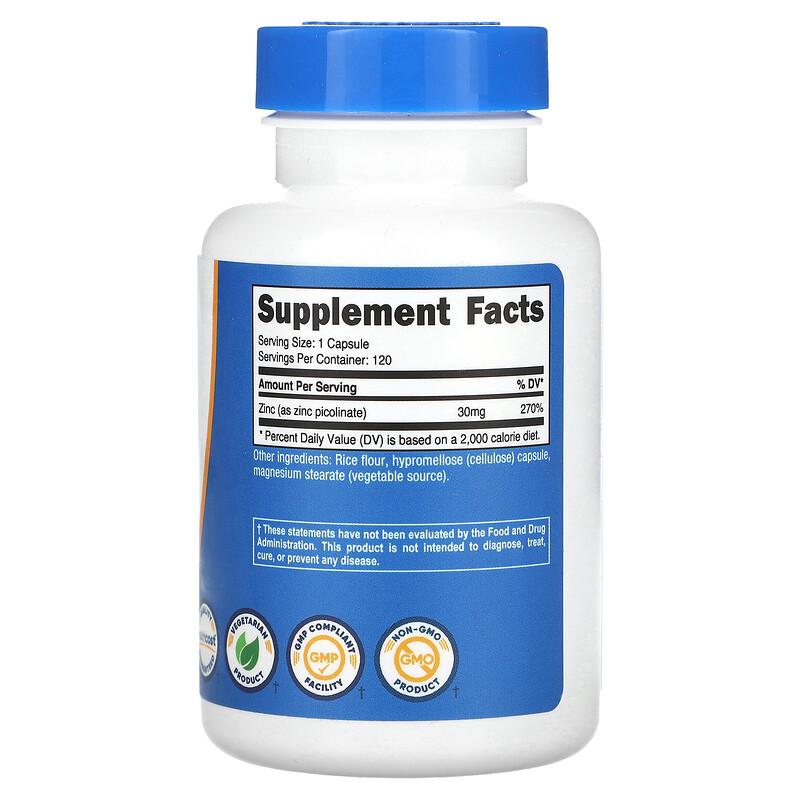 Zinc Picolinate, 30 mg, 120 Capsules