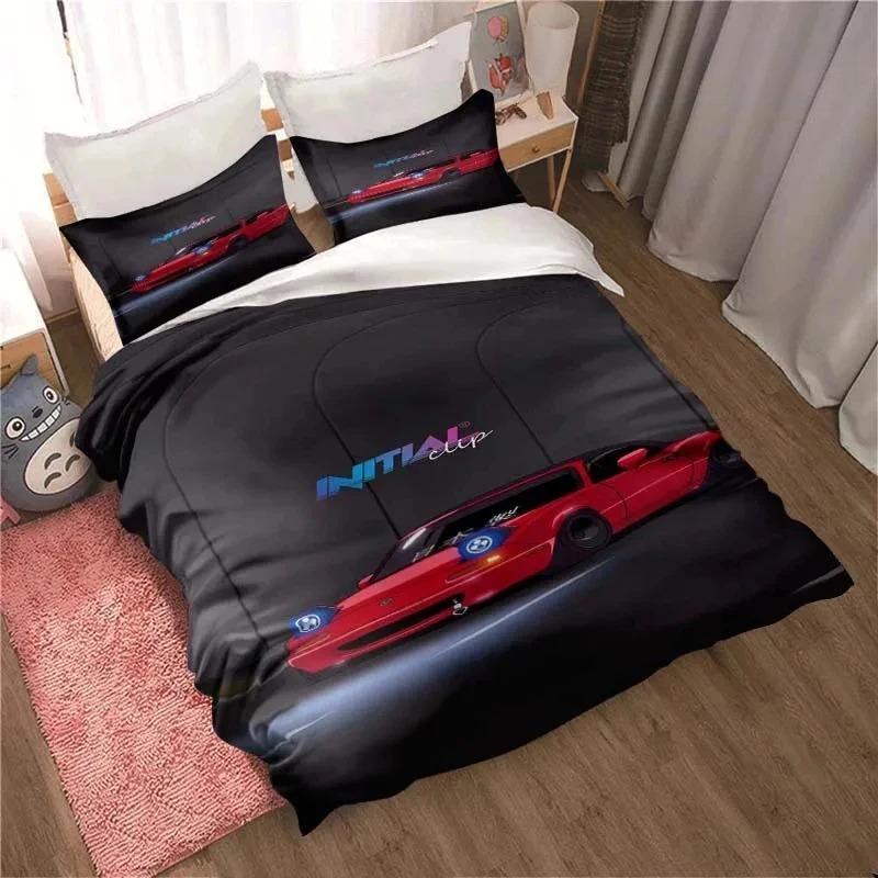 Miata MX-5 NA Racing Cartoon Jdm Car Drift Bedding Set,Duvet Cover Bed Set Quilt Cover,King Queen Twin Size Boys Girls Adults