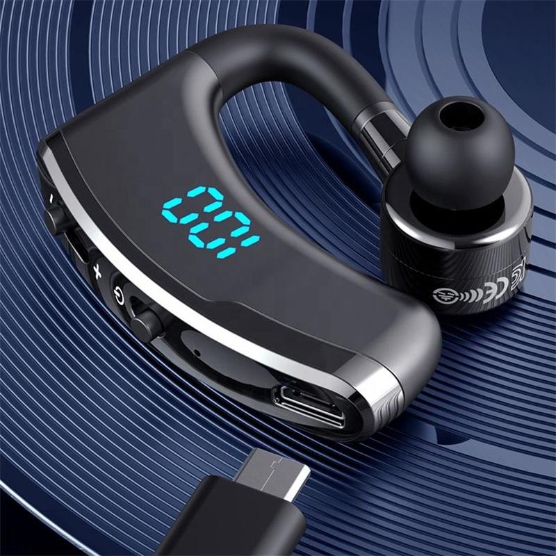 Wireless Bluetooth 5.2 Earphone Ear Hook Headset LED Display Business Headphones HiFi Stereo Waterproof Earbuds