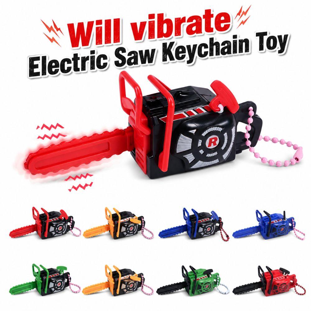 Pull Rope Electric Saw Keychain Toy Plastic Logging Saw Toy Gift Toy Key Decor
