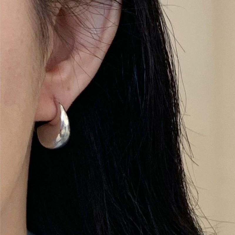 VENTFILLE 925 Sterling Silver Water Drop Studs Earring for Women Smooth Versatile Hip Hop Trend Design Jewelry Gift Dropshipping