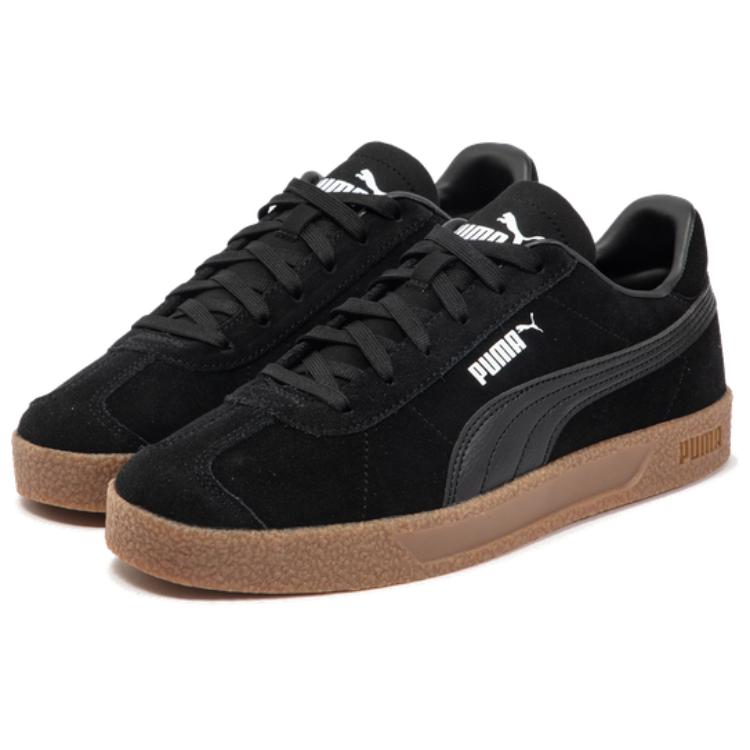 New PUMA Club Low Top Skateboard Shoes Unisex Black White 401514-01