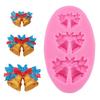 Silicone Bell Mold 3D Effect Making Pastries Decorating DIY Food Grade Christmas Theme Christmas Stencil
