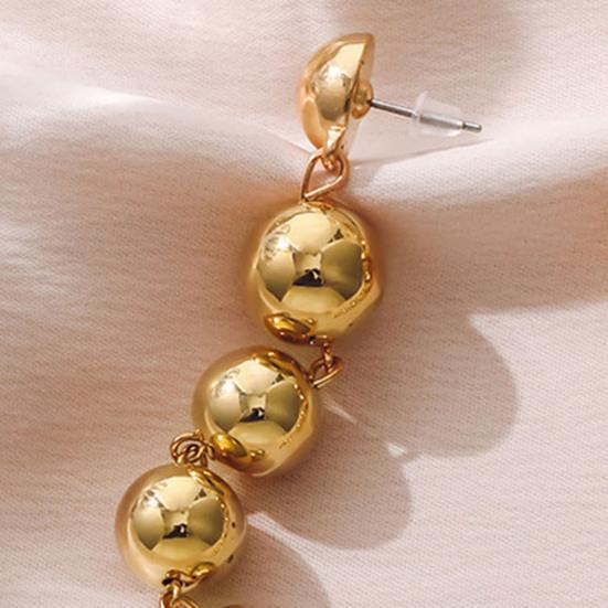 1 пара металлических круглых бусин в стиле панк, висячие серьги в стиле хип-хоп, разноцветные круглые длинные серьги-капли, ювелирные изделия, подарок