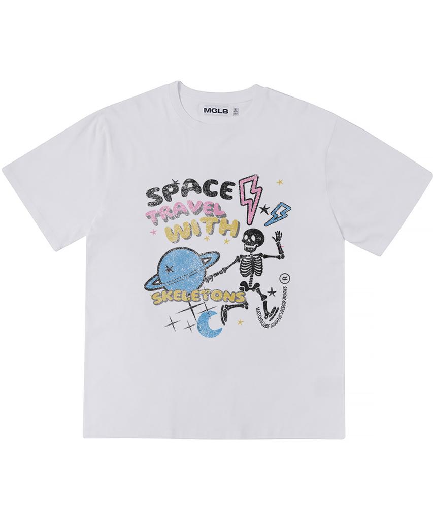 MATCHGLOBE Space Skeleton Oversized Tee (White)