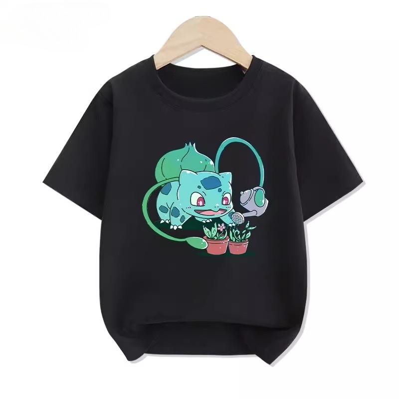 Potdemiels New Summer Tshirt with Pikachu Print 100 Cotton Suitable for Both Boys and Girls and Highly Breathable