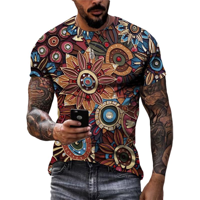 Fashion Beautiful Personality Plant Flowers Unisex T-shirts Summer 3D Street Style Trend Men Round Neck Short Sleeve Print Tees  4263 KTB