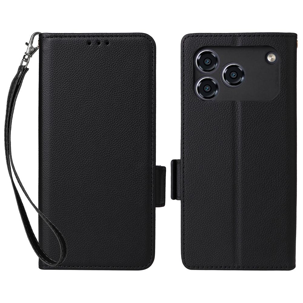 Чехол для ZTE Blade A36/nubia A36 с ремешком на запястье, текстура личи, ПУ кожаный чехол-кошелек для телефона