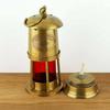 6" Antique Style Brass Nautical Miner Ship Lantern Oil Lamp Red Glass Décor Gift
