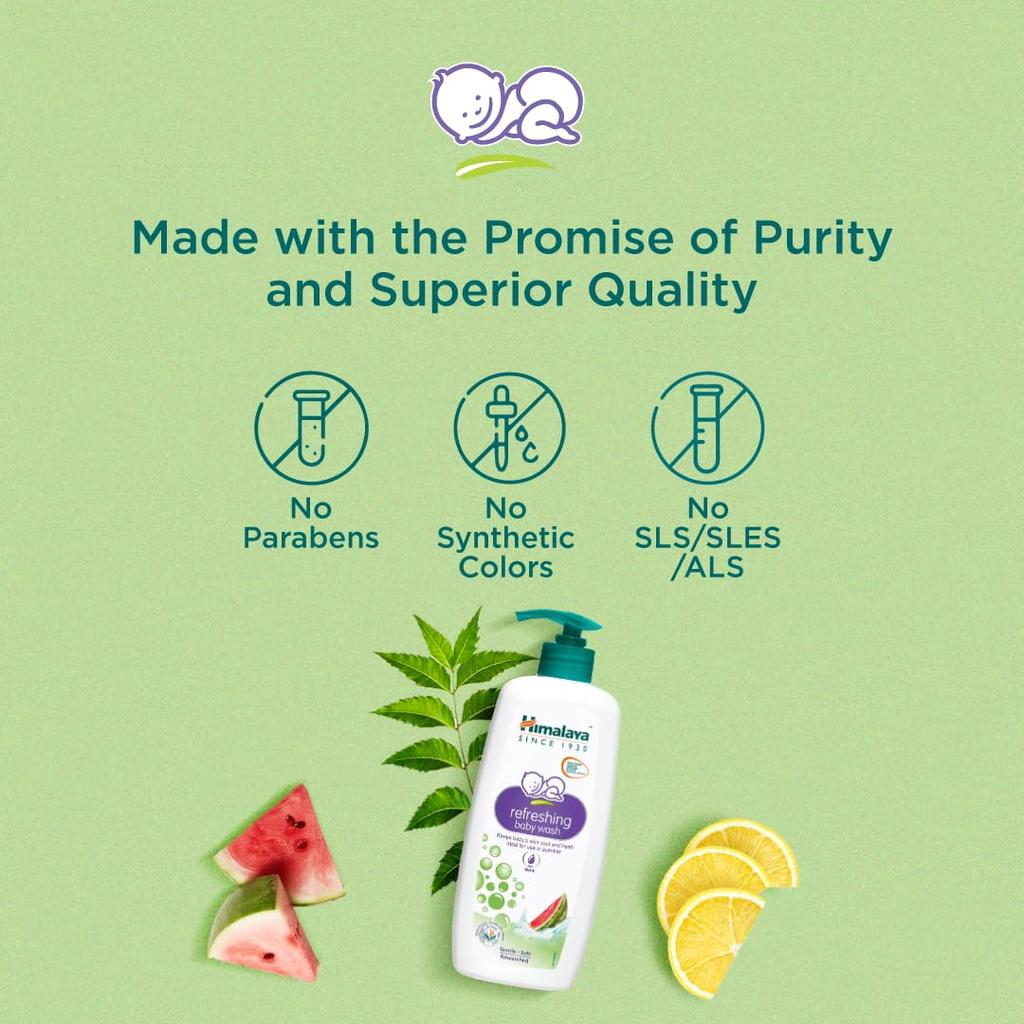 Himalaya Освежающий детский гель для душа 400 мл Упаковка Для нежного охлаждения Летняя ванна С арбузом Нимом Лимоном