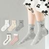5Pairs/Set Children Girls Mesh Socks Breathable Soft Comfortable Cute Lace Cartoon Thin Daily Walking Wear Baby Socks Summer
