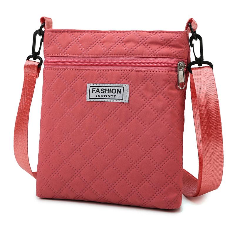 Простая однотонная сумка кроссбоди с ромбовидной сеткой для женщин, повседневная наплечная сумка, легкая и универсальная маленькая квадратная сумка кроссбоди