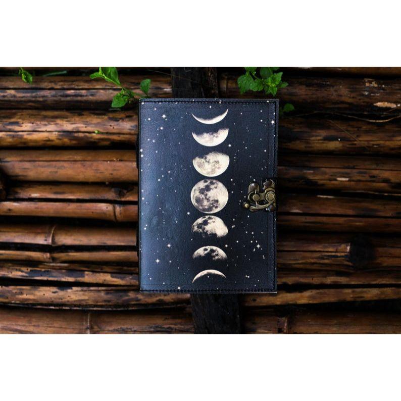 Sun and Moon Handmade Deckle Paper Journal for Men and Womene Spell Notebook for Traveling Sketchbook Poetry Book