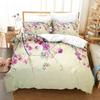Floral Duvet Cover Sets Double Bed Scenic Quilt Cover Single Bed Queen Bedding Set With Pillowcase Polyester