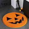 Stain Resistant Living Room Mat Halloween Pumpkin Bath Mat, Bathroom Rug with Non-slip Backing, Versatile Bedroom Floor Soft Absorbent Black