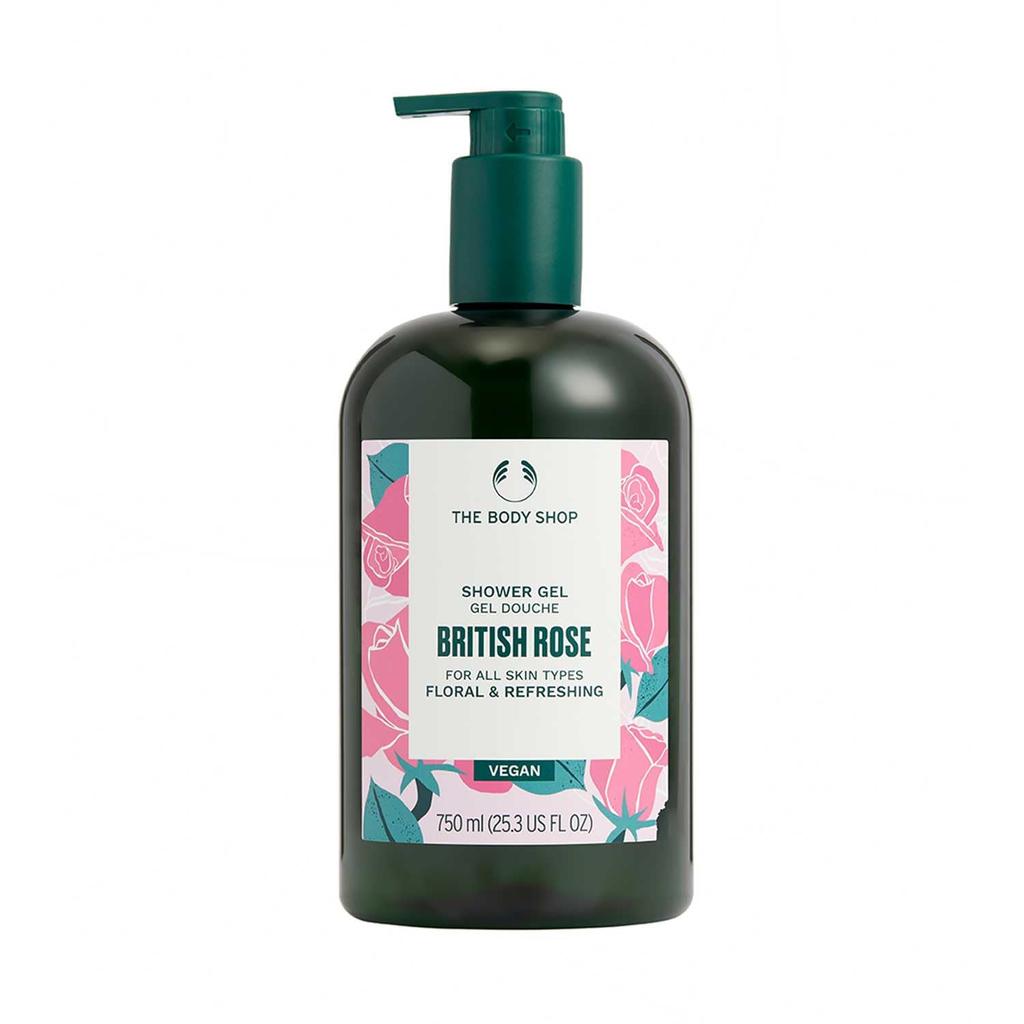 The Body Shop Shower Gel BR 750mL British Body Shampoo Body Soap English Rose Scent Large Capacity (Fragrance Rose)