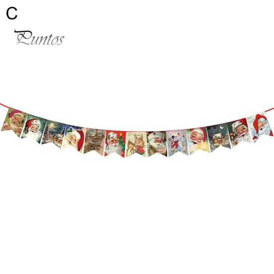 200 СМ Рождественский Баннер Бумага Санта Лось Дерево Многоразовый Праздник Крытый Открытый Рождественский Настенный Флаг Бантинг Гирлянда Украшения Подвеска Фестиваль Подарок