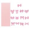 24pcs Food Grade Bows Paper Straw DIY Party Straw Disposable Drinking Straw  Wedding Party Supplies