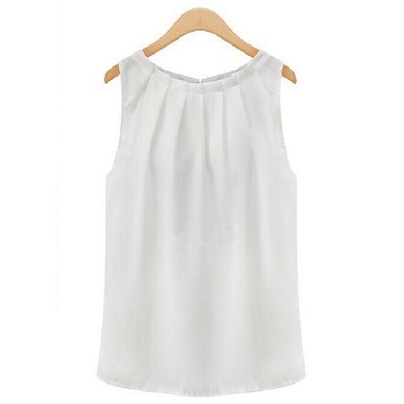 Шифоновая блузка без рукавов